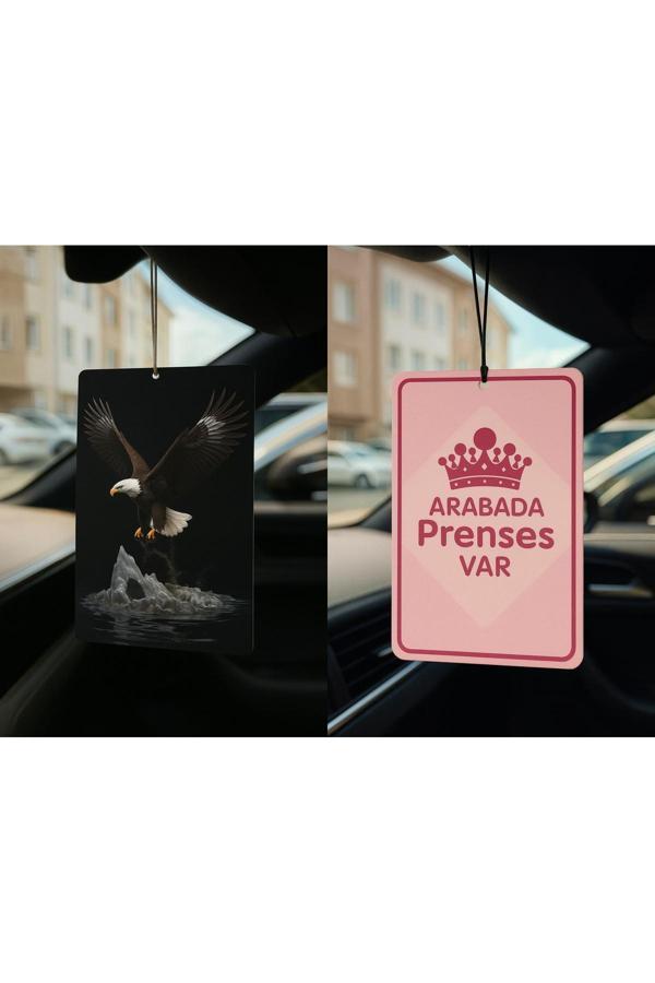 B34R Kartal Ve Arabada Prenses Var - İkili Oto Kokusu - Dekoratif Araç Kokusu Ve Aksesuarı - Image 1