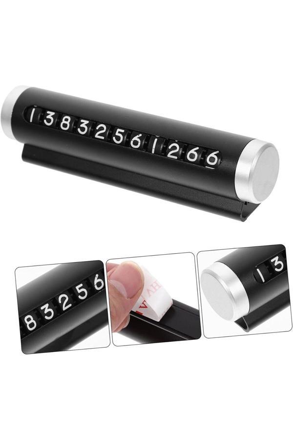 B34R Metal Kasa Araç İçi Park Telefon Numaratörü Çevirmeli Oto Cam Fosforlu Parkmatik Kart - Image 1