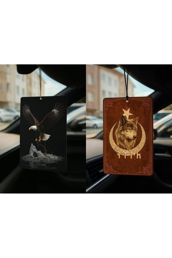 B34R Kartal Ve Göktürk Türk Kurt - İkili Oto Kokusu - Dekoratif Araç Kokusu Ve Aksesuarı - Image 1