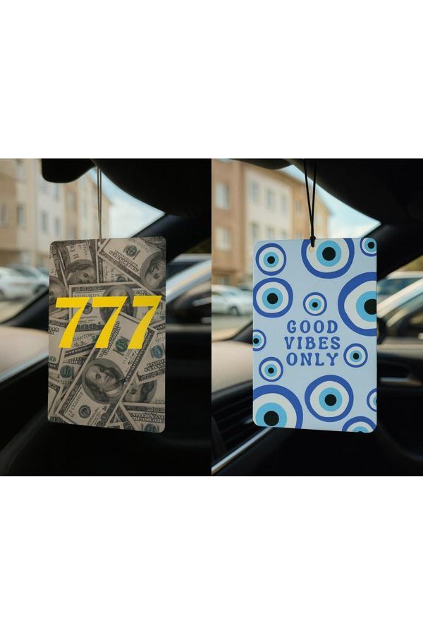 B34R Dolar Manifest 777 Ve Nazar Boncuğu - İkili Oto Kokusu - Dekoratif Araç Kokusu Ve Aksesuarı - Image 1