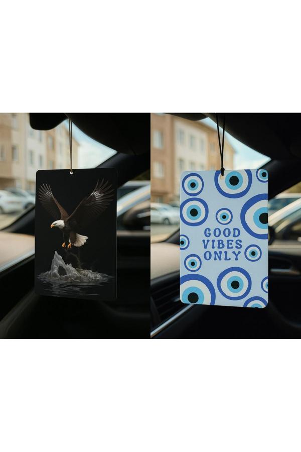 B34R Kartal Ve Nazar Boncuğu - İkili Oto Kokusu - Dekoratif Araç Kokusu Ve Aksesuarı - Image 1