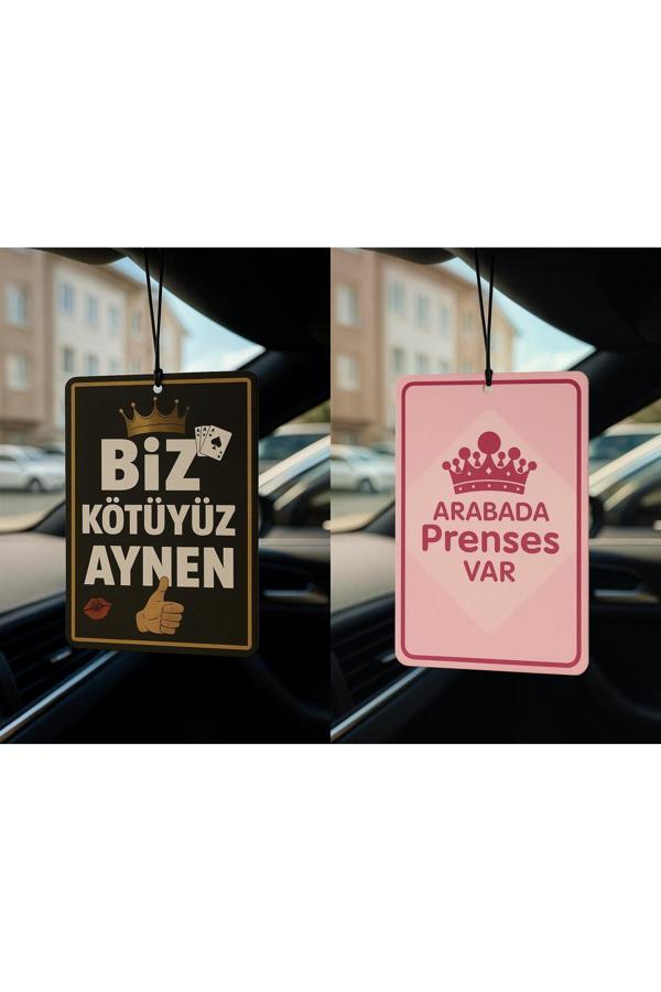 B34R Biz Kötüyüz Aynen Ve Arabada Prenses Var - İkili Oto Kokusu - Dekoratif Araç Kokusu Ve Aksesuarı - Image 1