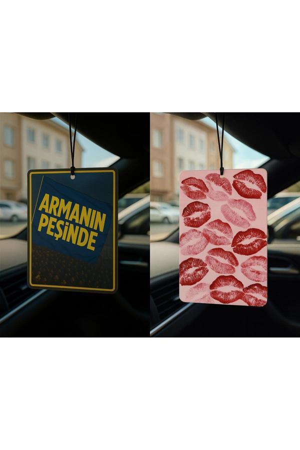 B34R Sarı Lacivert Armanın Peşinde Ve Öpücük - İkili Oto Kokusu - Dekoratif Araç Kokusu Ve Aksesuarı - Image 1