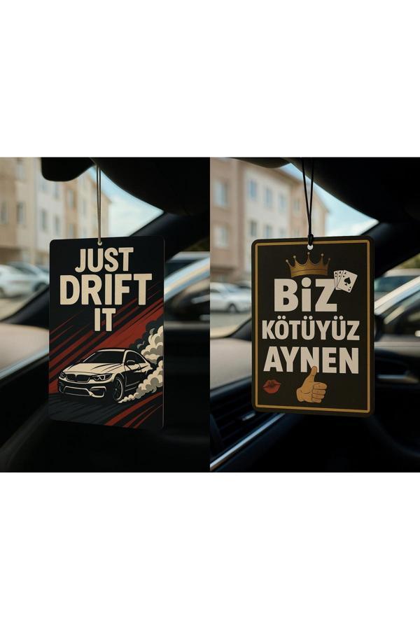 B34R Just Drift It Ve Biz Kötüyüz Aynen - İkili Oto Kokusu - Dekoratif Araç Kokusu Ve Aksesuarı - Image 1