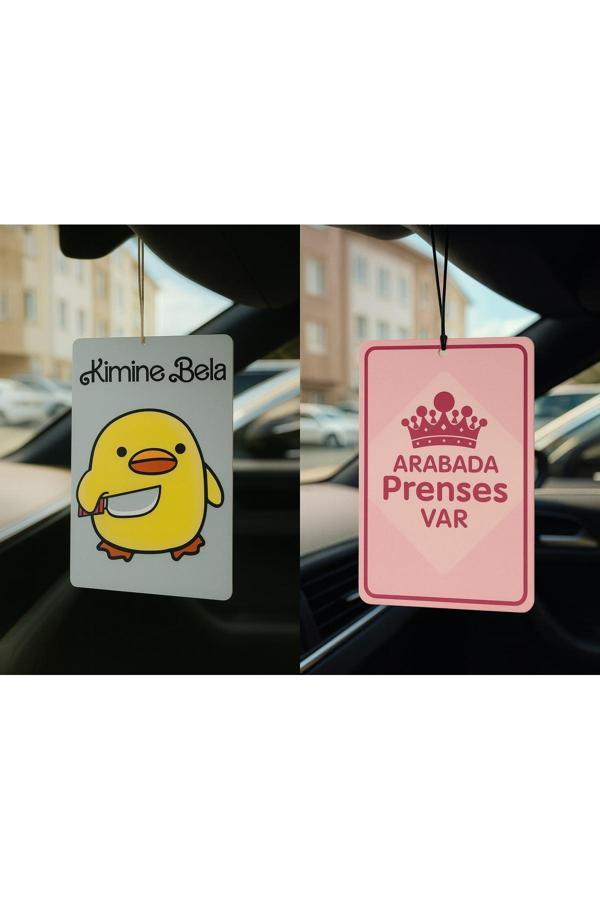 B34R Kimine Bela Ve Arabada Prenses Var - İkili Oto Kokusu - Dekoratif Araç Kokusu Ve Aksesuarı - Image 1