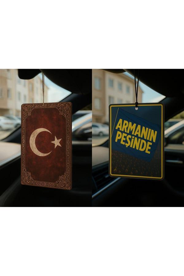B34R Türk Bayrağı Ve Armanın Peşinde - İkili Oto Kokusu - Dekoratif Araç Kokusu Ve Aksesuarı - Image 1