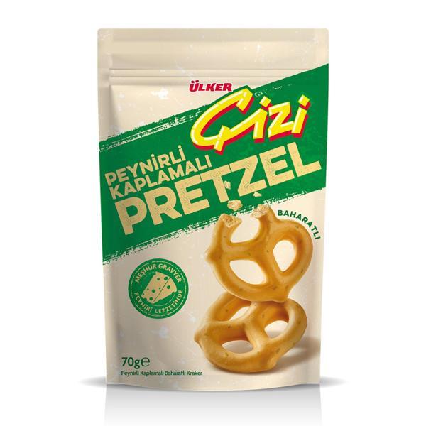 Ülker Çizi Peynir Kaplamalı & Baharatlı Pretzel Kraker 70 G X 18 ADET - Image 1