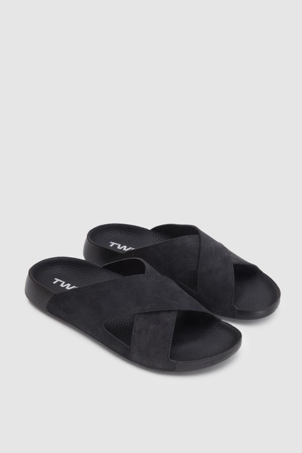 D's Damat Twn Siyah Çapraz Bant Terlik - Image 1