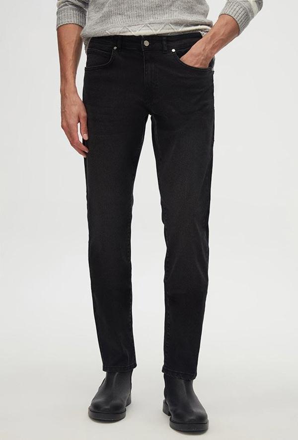 D's Damat Slim Fit Antrasit Düz Jean Kot Beş Cepli Likralı Yıkamalı Denim Pantolon - Image 1