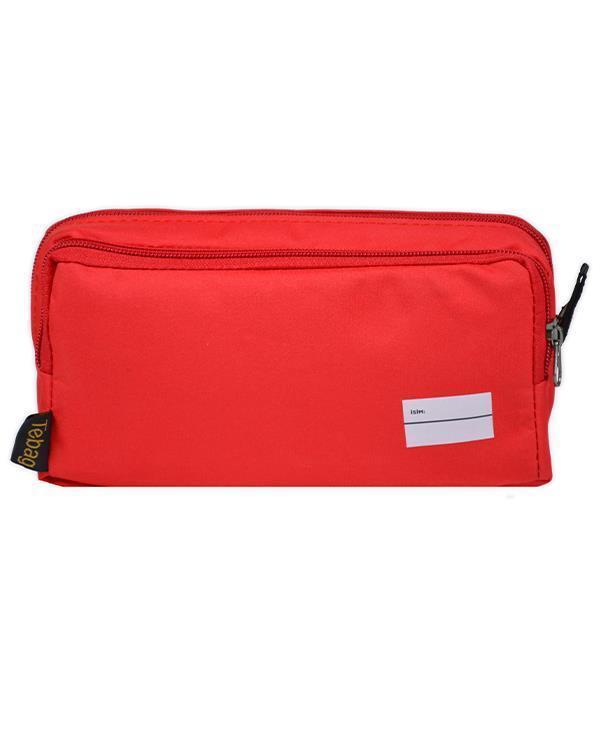 Tebag İki Gözlü Kırmızı Kalem Çantası - Image 1