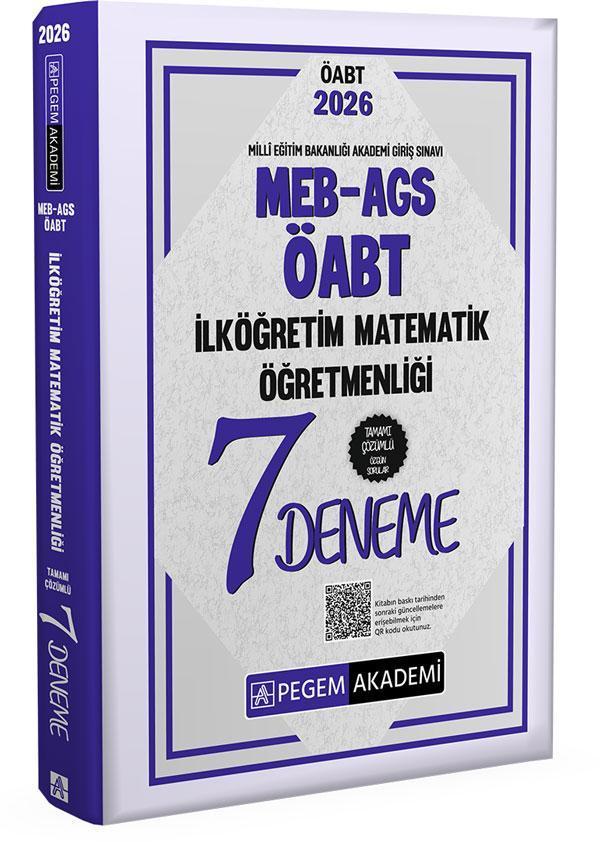 2026 MEB AGS ÖABT İlköğretim Matematik Öğretmenliği Tamamı Çözümlü 7 Deneme - Pegem Akademi Yayıncılık - Image 1