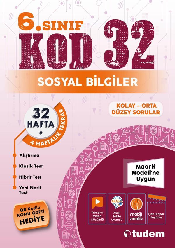 6. Sınıf Sosyal Bilgiler Kod 32 - Tudem Yayınları - Ders Kitapları - Image 1