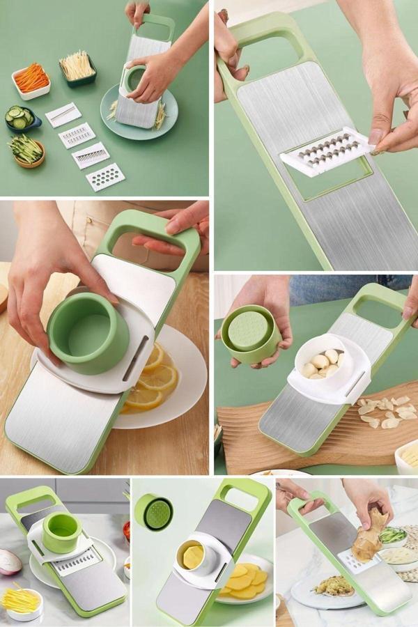 ® 7 Farklı Bıçaklı Doğrayıcı Keskin Pratik Mutfak Rendesi Doğrayıcı - Image 1