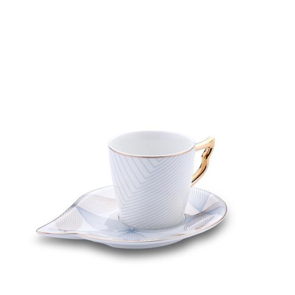 Korkmaz Angela 4 Parça  Desenli Kahve Fincan Takımı A8779-3 - Image 1