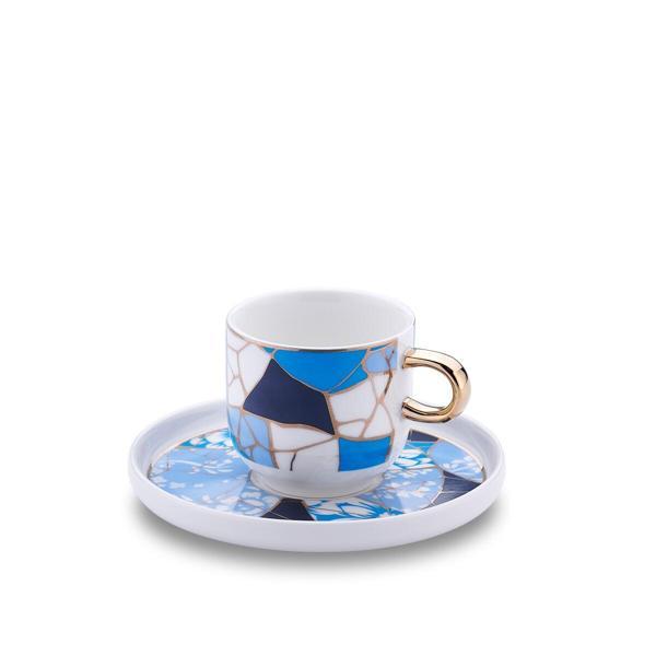 Korkmaz Lidya 4 Parça Mavi Kahve Fincan Takımı A8669-2 - Image 1