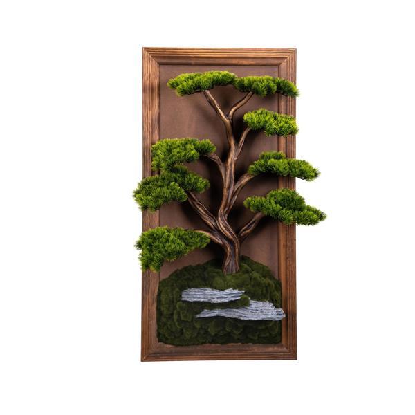 Bonsai Tableau Magnus-3 - Masif Ahşap Çerçeveli 3 Boyutlu Yapay Ağaç Tablosu 50x100 cm - Image 1
