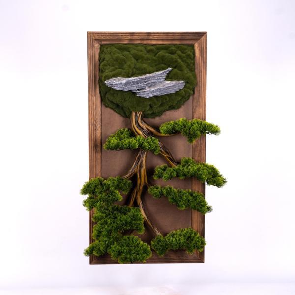 Bonsai Tableau Magnus-3T - Masif Ahşap Çerçeveli 3 Boyutlu Yapay Ağaç Tablosu 50x100 cm - Image 1