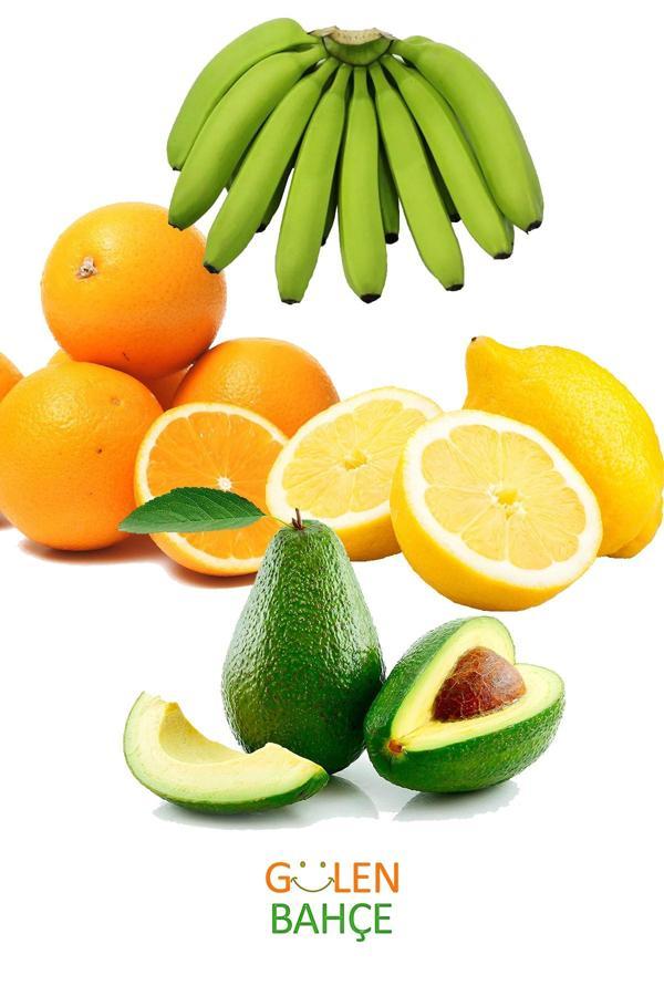 Gülen Bahçe Doğal Meyve Paketi - 1 Kg Muz, 1 Kg Avokado, 1 Kg. Limon, 1 Kg. Portakal Bu Paket Içinde - Image 1