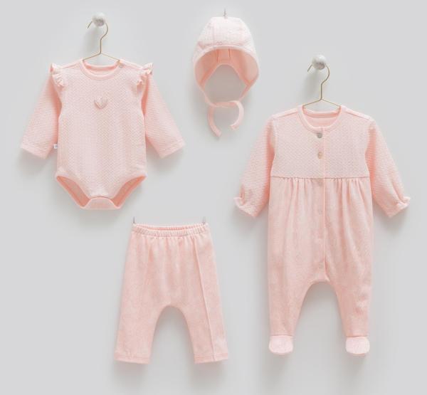 TINY LACE 4LÜ TAKIM - CARAMELL  - ZK1912 - Pembe - 1 - 3 Ay - ZK1912-Pembe-1 - 3 Ay Pembe - Image 1
