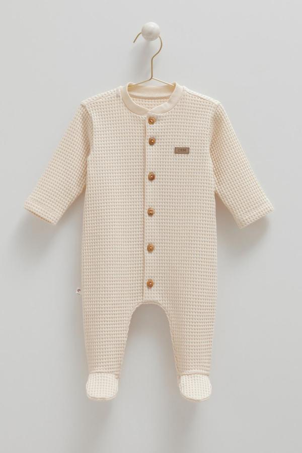 SOFT TEDDY DÜĞME DETAYLI TULUM - CARAMELL  - TU1626 - Ekru - 6 - 9 Ay - TU1626-Ekru-6 - 9 Ay Ekru - Image 1