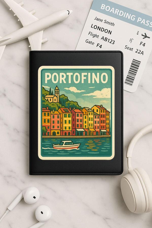 Senada Tüm Ülke Pasaportları İçin Siyah Vinleks Deri Pasaport Kılıfı Kabı Portofino - Image 1