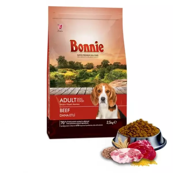 Bonnie Sığır Etli Yetişkin Köpek Maması 2,5 Kg - Image 1