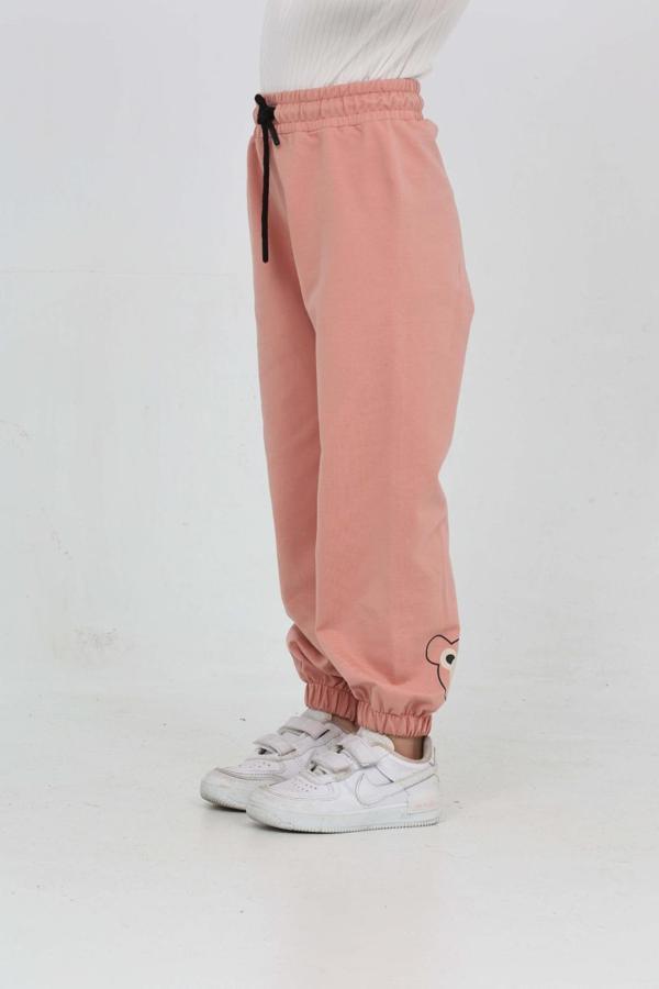 Toontoy Kız Çocuk Paça Ayı Baskılı Eşofman Alt - Image 1