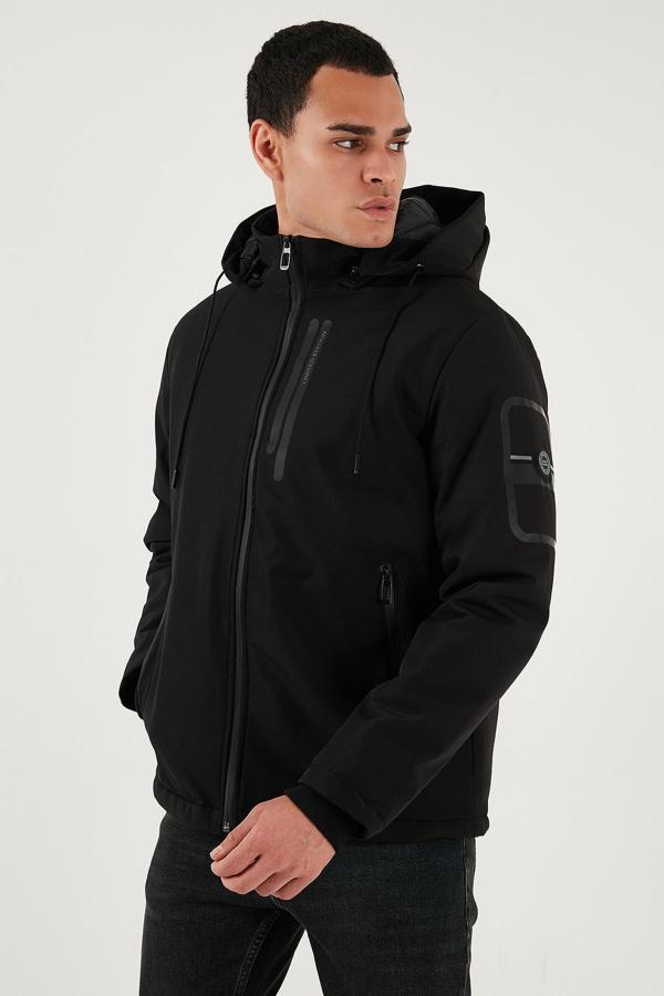 Buratti Regular Fit Çıkarılabilir Kapüşonlu Cepli Erkek Mont 497ALBERT SİYAH - Image 1