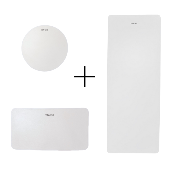 Rebuwo Hot Yoga Seti – 3’lü Kaymaz Yoga Matı, Meditasyon Pedi ve El Matı Seti | 5 mm Kalınlık, Yıkanabilir ve Konforlu Tasarım - Image 1