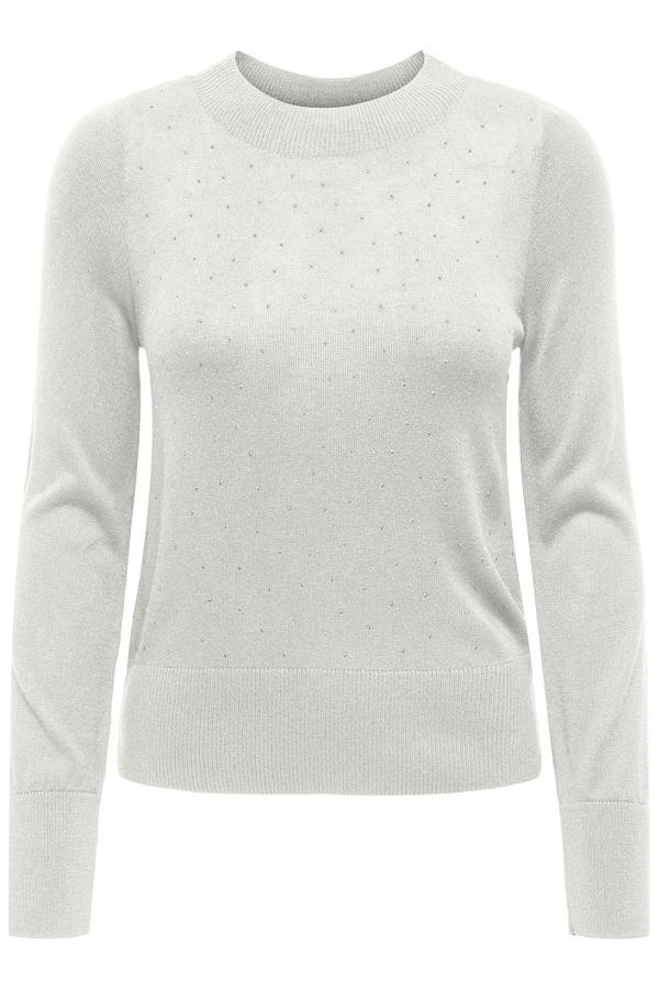 Only Onlsolita Taşlı Regular Fit Bisiklet Yaka Bayan Kazak 15336740 KREM - Image 1