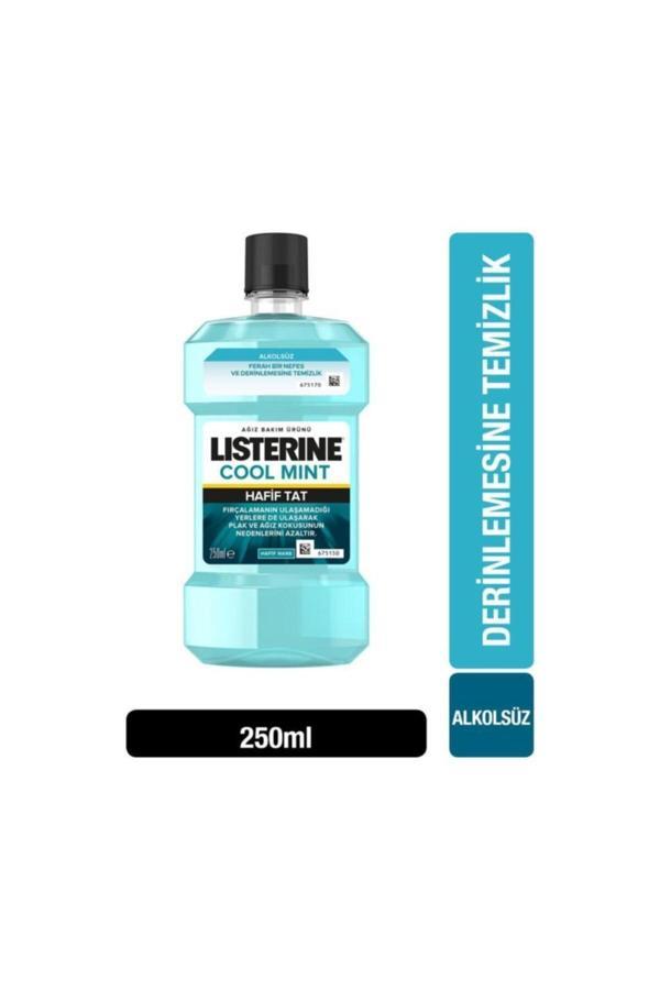 Listerine Cool Mint Hafif Tat Nane Aromalı Gargara Ağız Bakım Suyu 250 Ml - Image 1