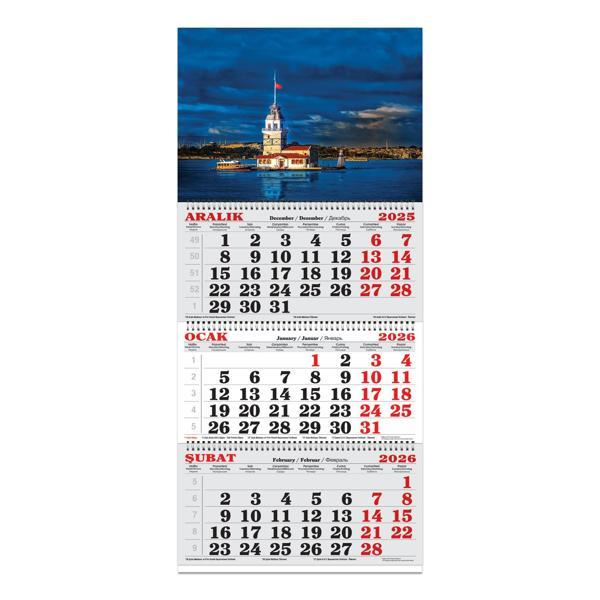 Keskin 2026-3 Aylık Spiralli Jumbo Denizci Takvim-İstanbul - Image 1