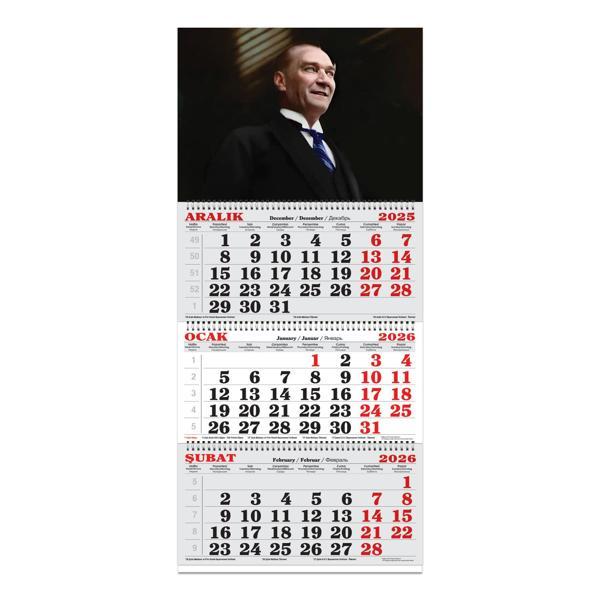 Keskin 2026-3 Aylık Spiralli Jumbo Denizci Takvim-Atatürk 2 - Image 1