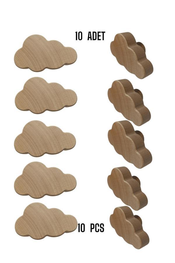 Bay Kulp Bulut Kulp Çekmece Kulpu Ahşap Kulp Çocuk Odası Kulpu 10 Lu - Image 1
