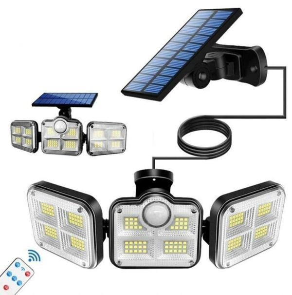 Kumandalı Solar Güneş Enerjili 122 Ledli Hareket Sensörlü Bahçe Aydınlatma Sokak Lambası - Image 1