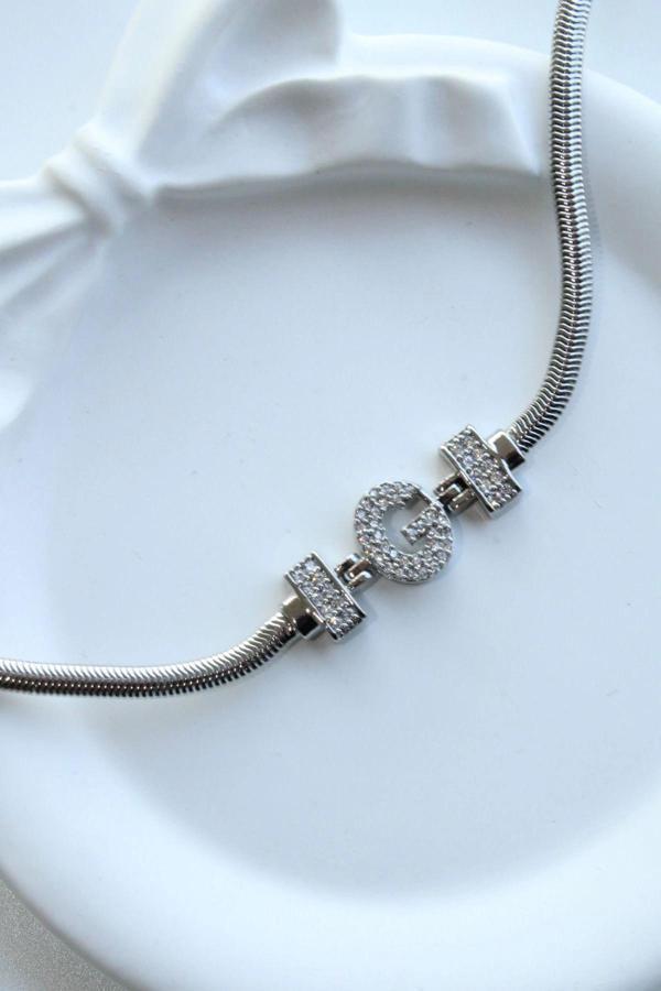 İthal Seri G Harfi Balık Sırtı Zincirli Kadın Çelik Bileklik Kararmaz Renk Atmaz - Image 1