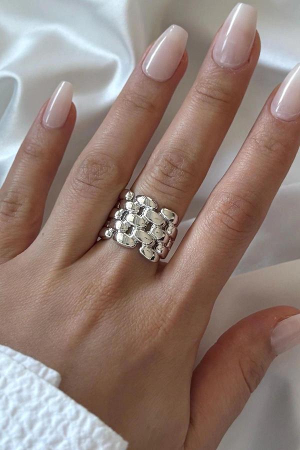 Premium Seri Cage Cilalı Ayarlanabilir Kadın Yüzük - Image 1