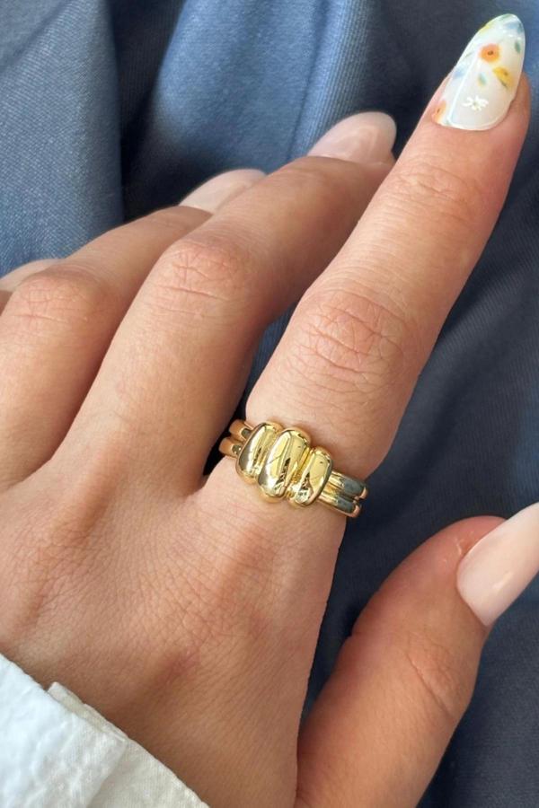 Yeni Sezon Luxe Bubble Tasarım Ayarlanabilir Kadın Yüzük - Image 1