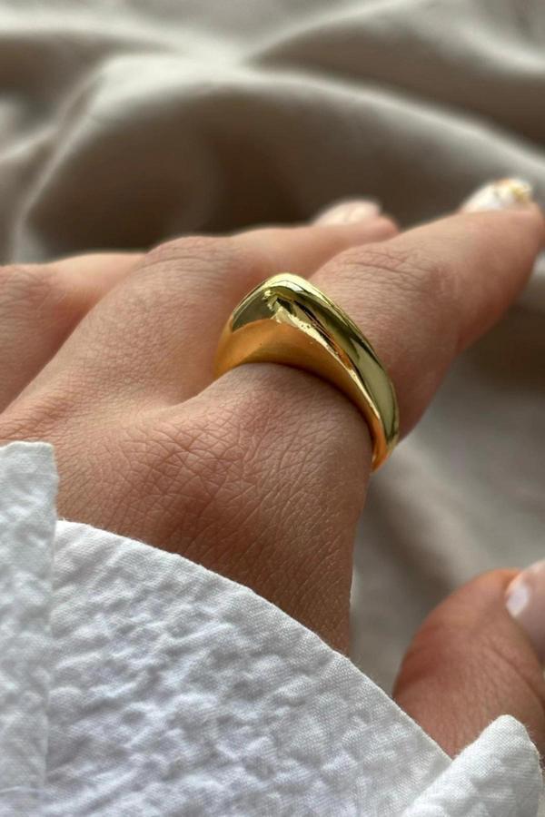 Arc Kıvrımlı Tasarım Ayarlanabilir Parlak Kadın Yüzük - Image 1