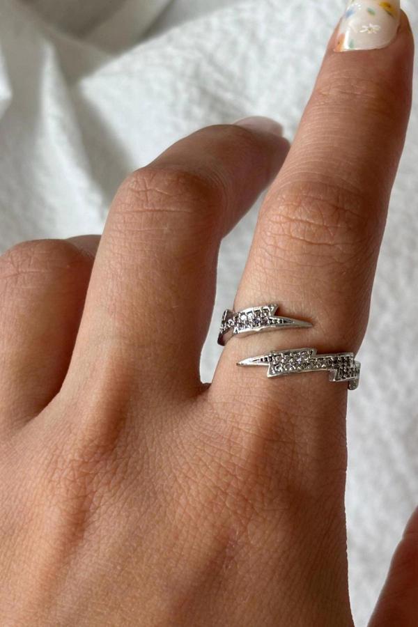 Özel Seri Şimşek Tasarım Ayarlanabilir Kadın Yüzük - Image 1