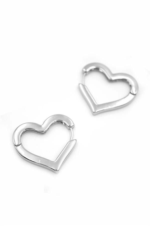 Kalp Küpe - Gümüş - Image 1