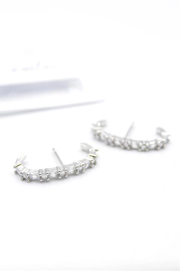 Taşlı Küpe - Gümüş - Image 1