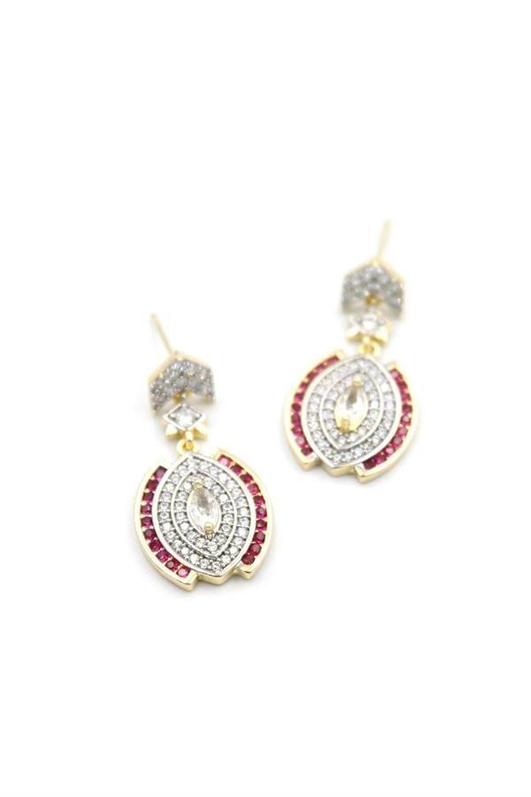 Taşlı Küpe - Pembe - Image 1