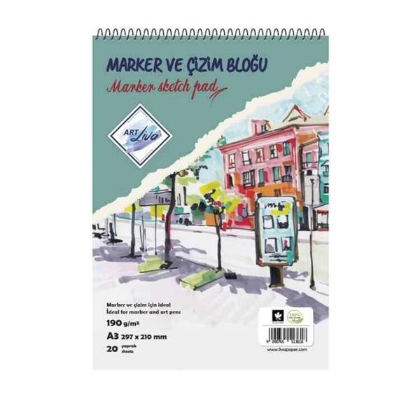 Supertrend Marker ve Çizim Defteri 190 gr. A3 20 yaprak - Image 1