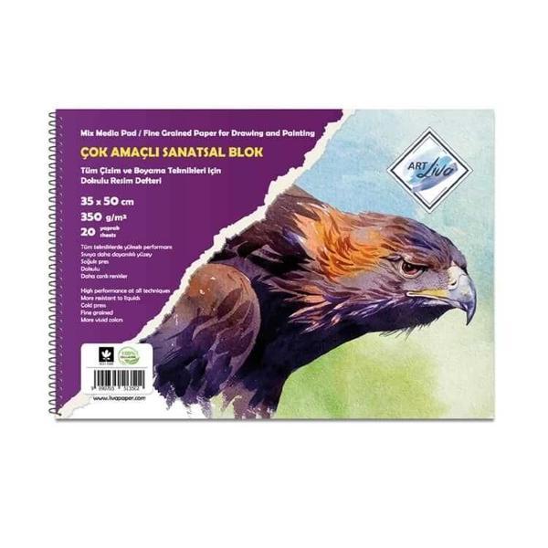Supertrend Çok Amaçlı Dokulu Sanatsal Resim Defteri 350 gr. 35x50 cm. 20 yaprak - Image 1
