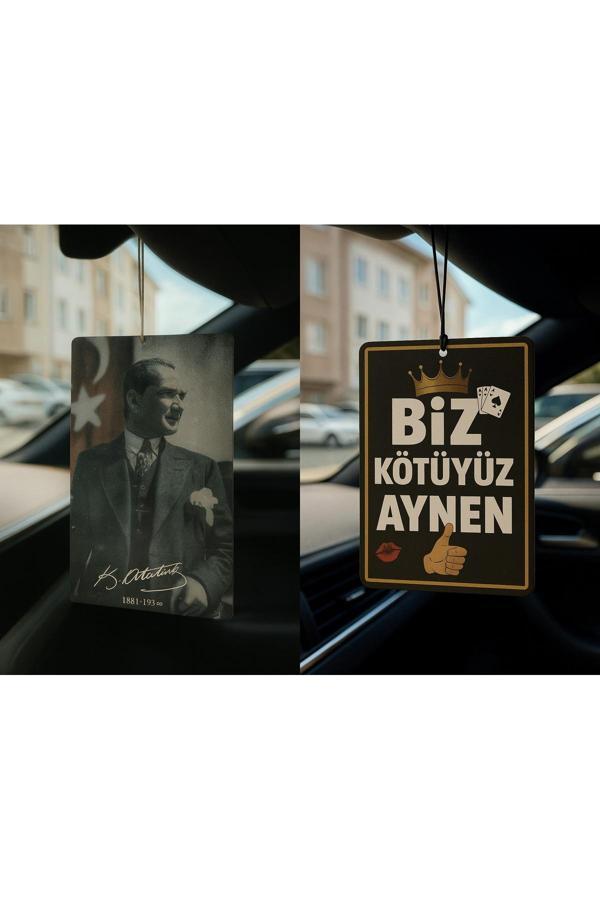 B34R Atatürk Ve Biz Kötüyüz Aynen - İkili Oto Kokusu - Dekoratif Araç Kokusu Ve Aksesuarı - Image 1