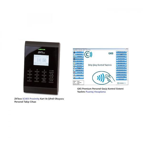 ZKTeco SC403 Proximity Kart Ve Şifreli Okuyucu GKS Premium Geçiş Yazılımı Ve Puantaj Hesaplama Dahil - Image 1