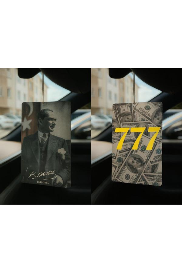 B34R Atatürk Ve Dolar Manifest 777 - İkili Oto Kokusu - Dekoratif Araç Kokusu Ve Aksesuarı - Image 1