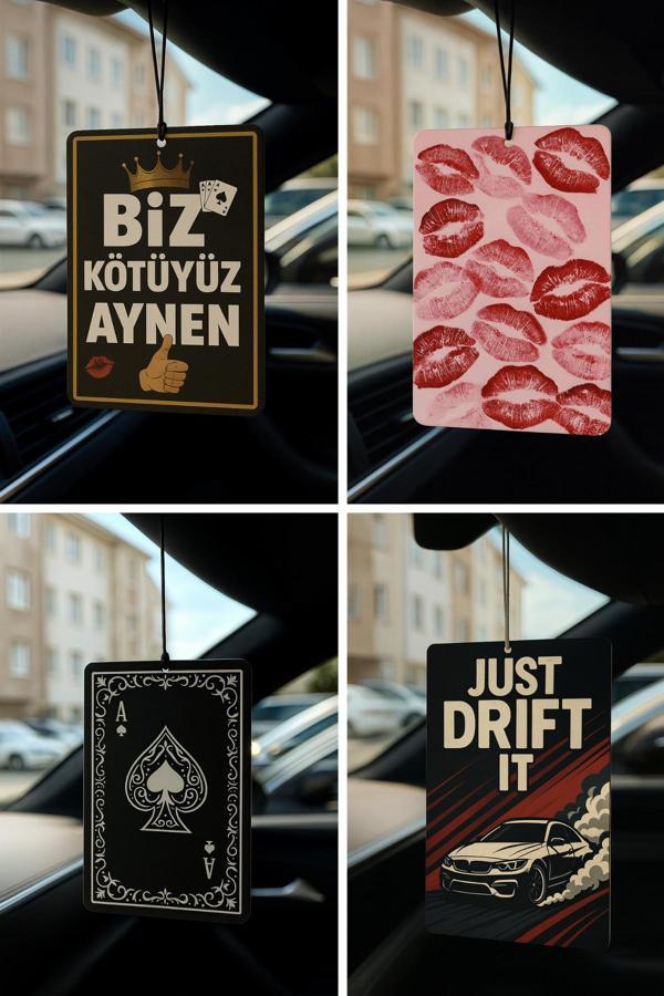 B34R Araba Severlere Özel 4'Lü Paket Araç Kokusu - Dekoratif Otomobil Kokusu Ve Oto Aksesuarı - Image 1