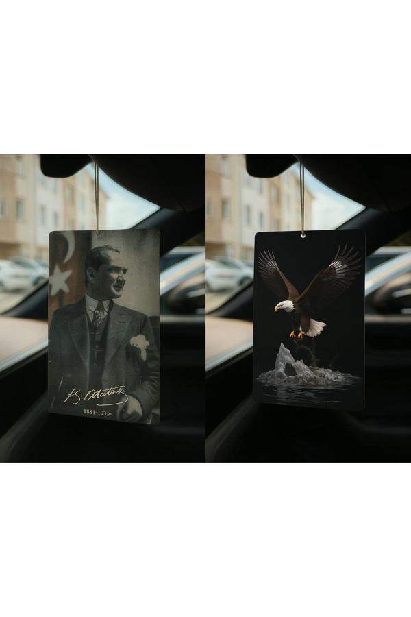 B34R Atatürk Ve Kartal - İkili Oto Kokusu - Dekoratif Araç Kokusu Ve Aksesuarı - Image 1